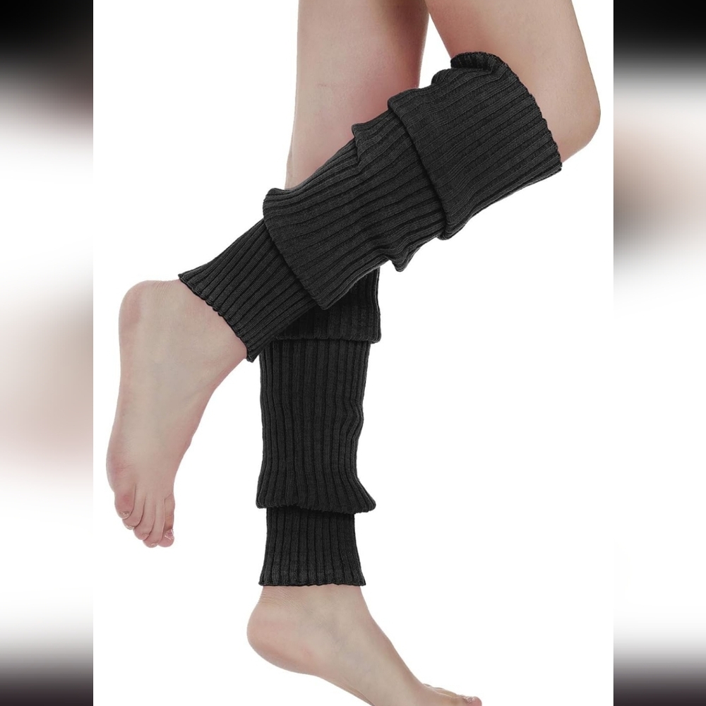 Black Ribbed Leg Warmers - Picture 8 of 9